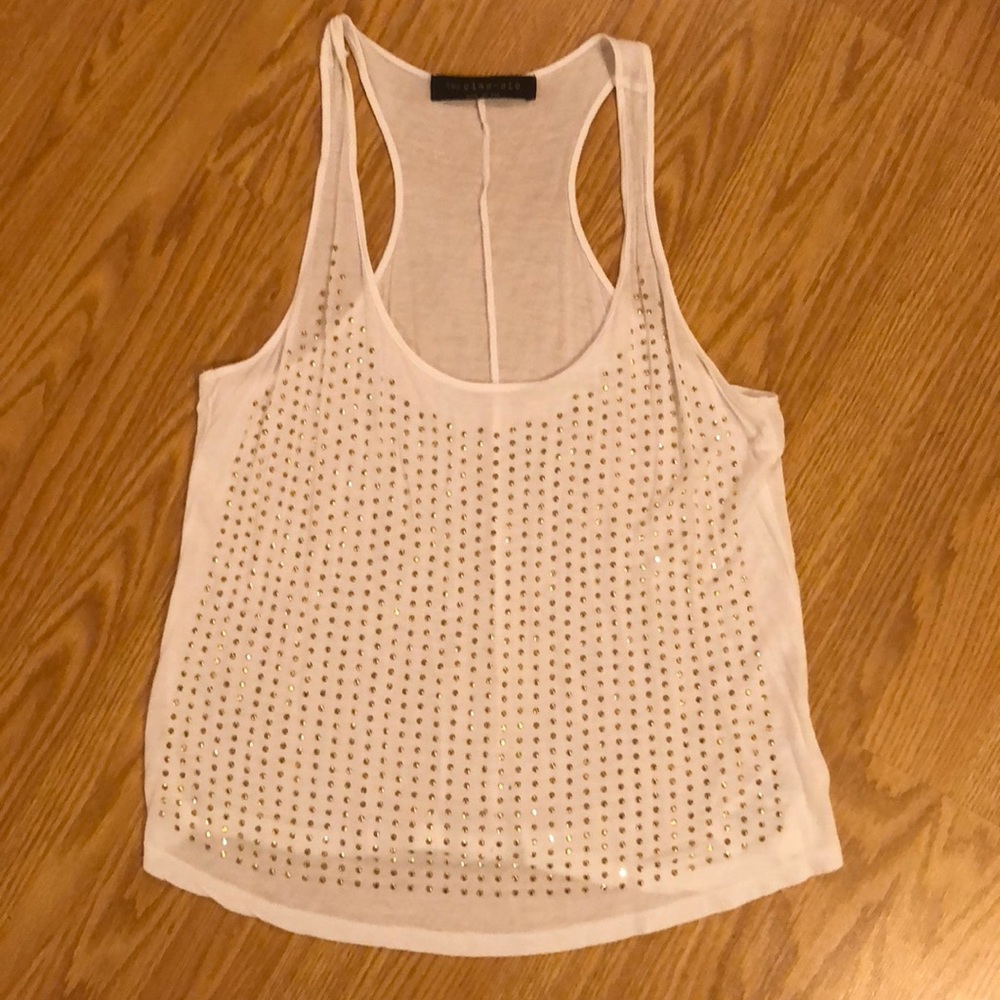 Bedazzled white tank